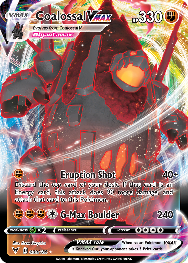 Coalossal VMAX 99/185 Rare Holo VMAX | Vivid Voltage | Pokemon Card