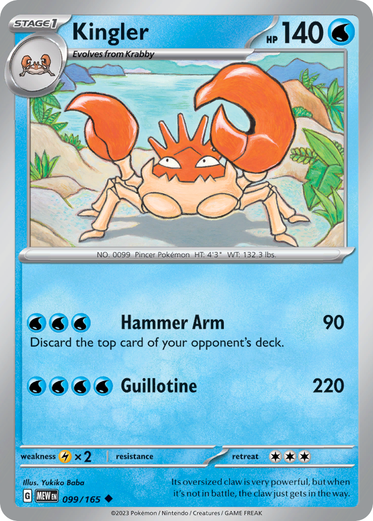 Kingler 99/165 Uncommon | 151 | Pokemon Card – Brickheads Collectables