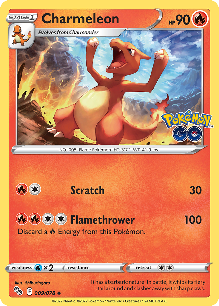 Charmeleon 9/78 Uncommon | Pokémon GO | Pokemon Card