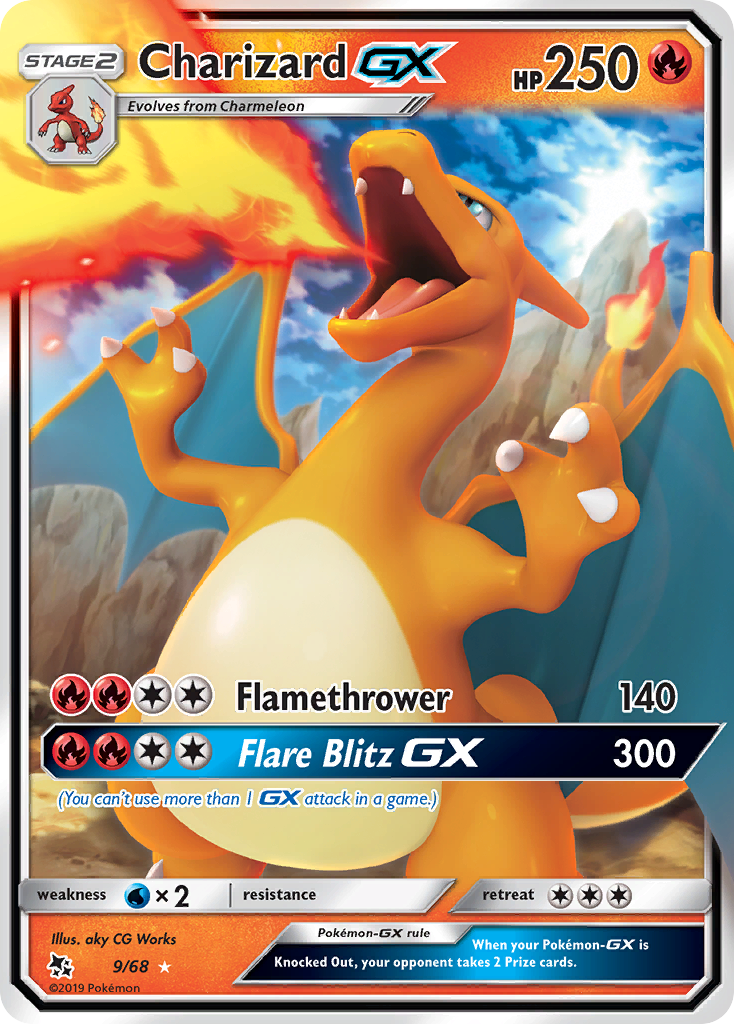 Charizard-GX 9/68 Rare Holo GX | Hidden Fates | Pokemon Card