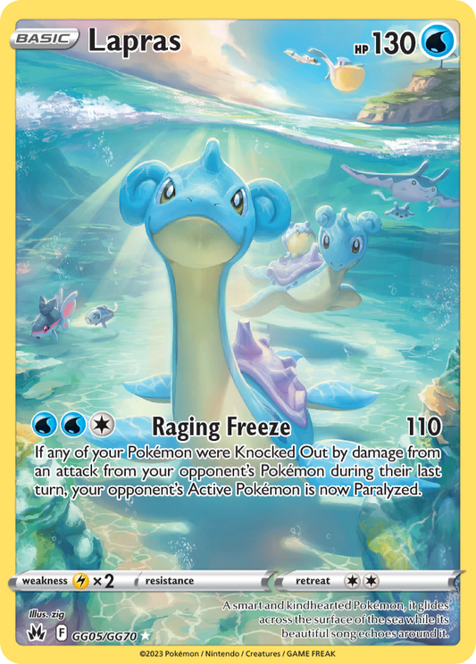 Lapras GG05/70 Trainer Gallery Rare Holo | Crown Zenith Galarian Gallery | Pokemon Card