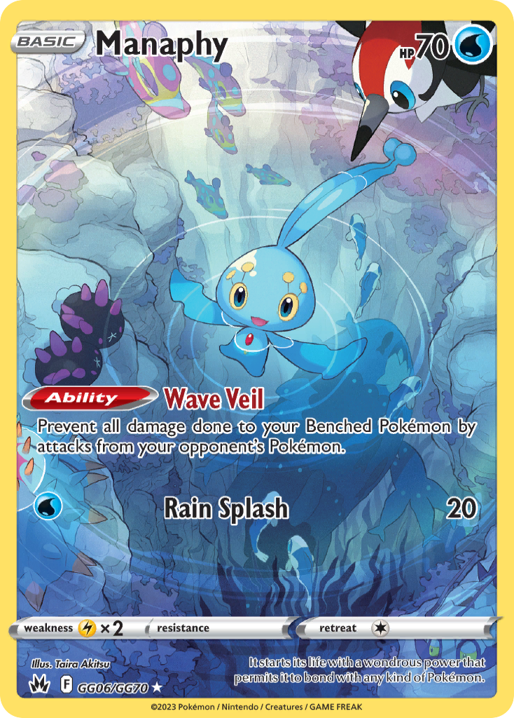Manaphy GG06/70 Trainer Gallery Rare Holo | Crown Zenith Galarian Gallery | Pokemon Card