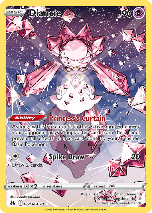 Diancie GG13/70 Trainer Gallery Rare Holo | Crown Zenith Galarian Gallery | Pokemon Card