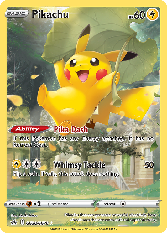 Pikachu GG30/70 Trainer Gallery Rare Holo | Crown Zenith Galarian Gallery | Pokemon Card