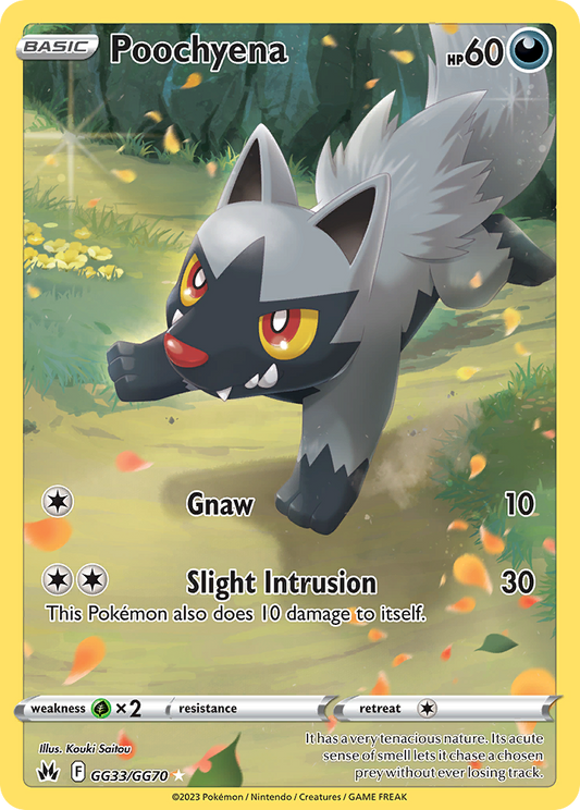 Poochyena GG33/70 Trainer Gallery Rare Holo | Crown Zenith Galarian Gallery | Pokemon Card