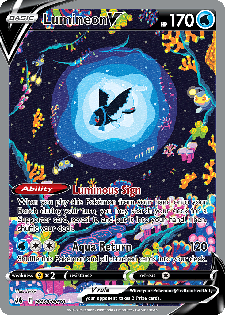 Lumineon V GG39/70 Rare Holo V | Crown Zenith Galarian Gallery | Pokemon Card