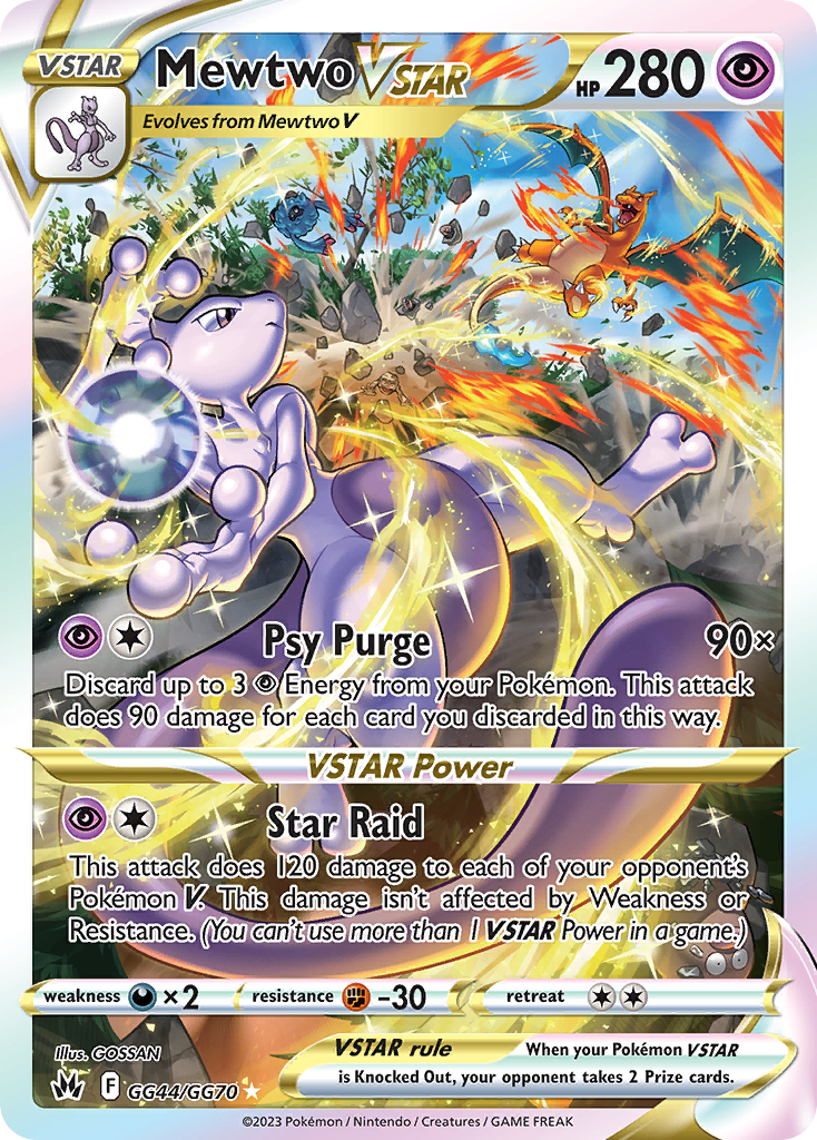 Mewtwo VSTAR GG44/70 Rare Holo VSTAR | Crown Zenith Galarian Gallery | Pokemon Card