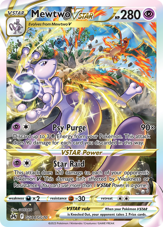 Mewtwo VSTAR GG44/70 Rare Holo VSTAR | Crown Zenith Galarian Gallery | Pokemon Card