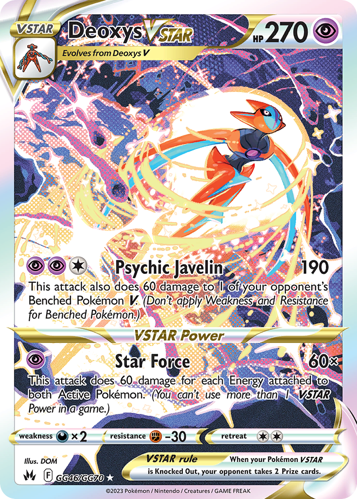 Deoxys VSTAR GG46/70 Rare Holo VSTAR | Crown Zenith Galarian Gallery | Pokemon Card