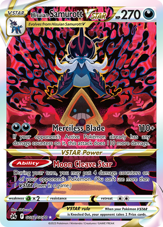 Hisuian Samurott VSTAR GG52/70 Rare Holo VSTAR | Crown Zenith Galarian Gallery | Pokemon Card