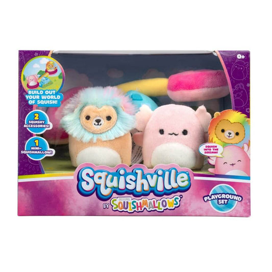 Playground Set Axolotl Lion ~ Mini Squishville Plush Accessory Set