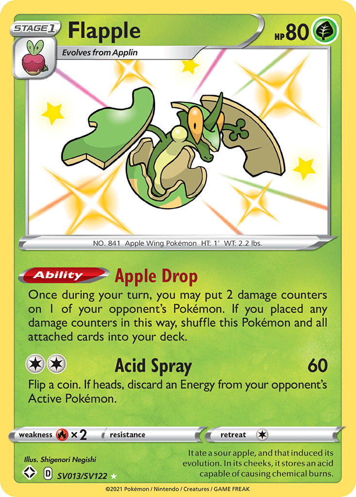 Flapple SV013/122 Rare Shiny | Shining Fates Shiny Vault | Pokemon Card