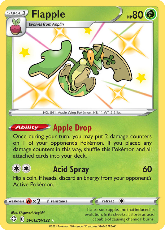 Flapple SV013/122 Rare Shiny | Shining Fates Shiny Vault | Pokemon Card