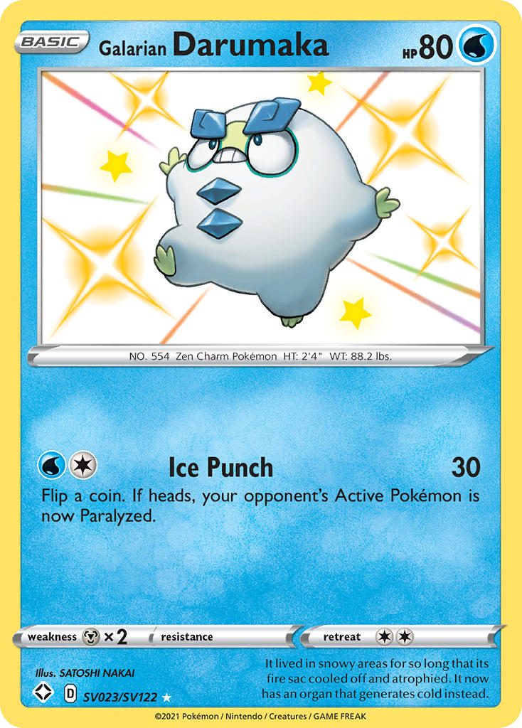 Galarian Darumaka SV023/122 Rare Shiny | Shining Fates Shiny Vault | Pokemon Card