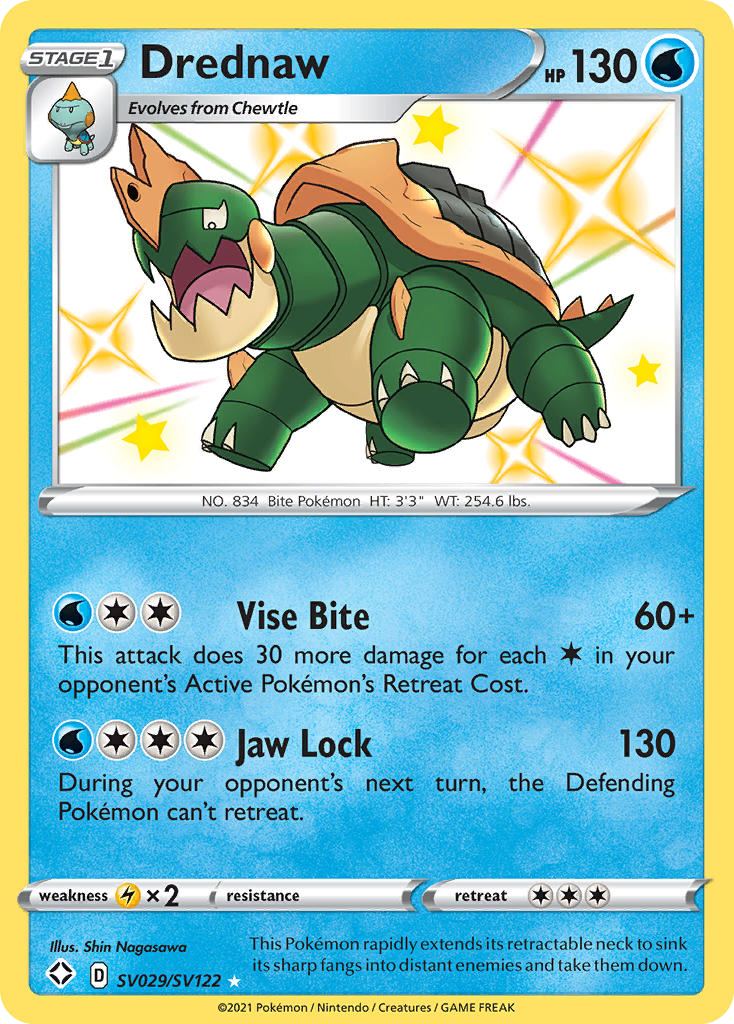 Drednaw SV029/122 Rare Shiny | Shining Fates Shiny Vault | Pokemon Card