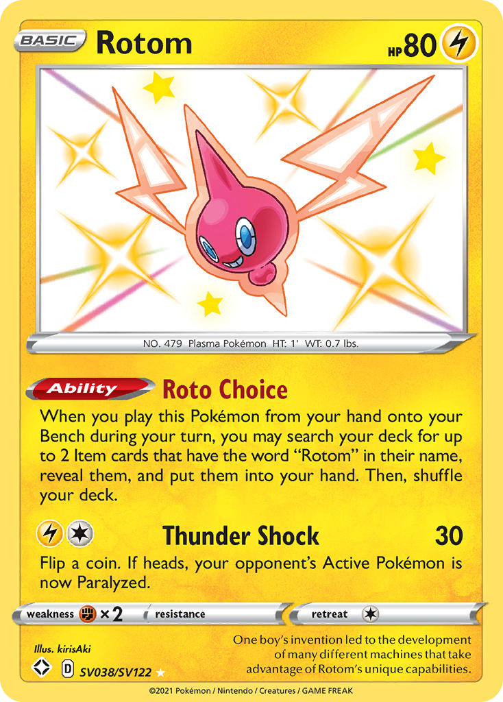 Rotom SV038/122 Rare Shiny | Shining Fates Shiny Vault | Pokemon Card