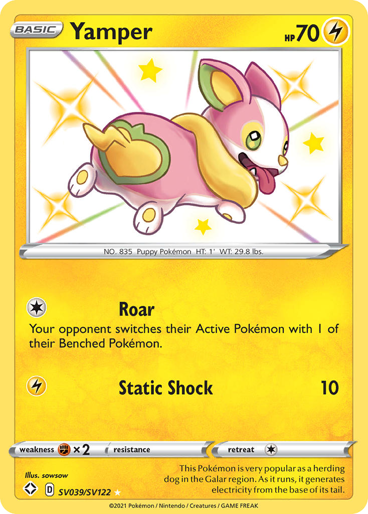 Yamper SV039/122 Rare Shiny | Shining Fates Shiny Vault | Pokemon Card