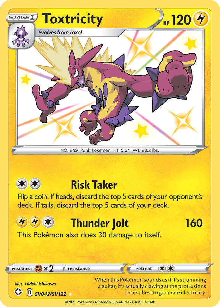 Toxtricity SV042/122 Rare Shiny | Shining Fates Shiny Vault | Pokemon Card