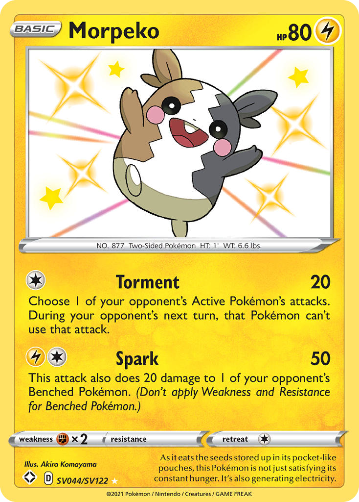 Morpeko SV044/122 Rare Shiny | Shining Fates Shiny Vault | Pokemon Card