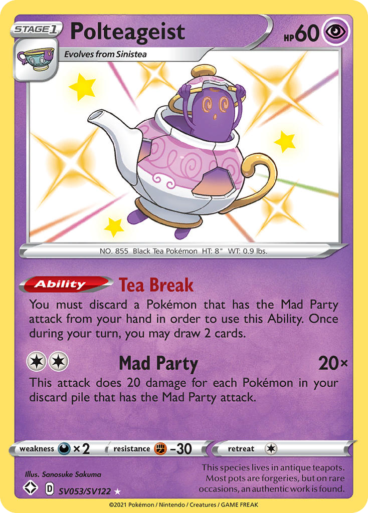 Polteageist SV053/122 Rare Shiny | Shining Fates Shiny Vault | Pokemon Card