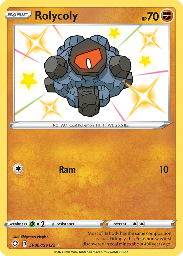 Rolycoly SV067/122 Rare Shiny | Shining Fates Shiny Vault | Pokemon Card