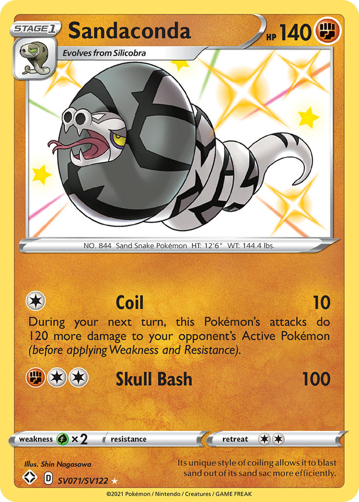 Sandaconda SV071/122 Rare Shiny | Shining Fates Shiny Vault | Pokemon Card