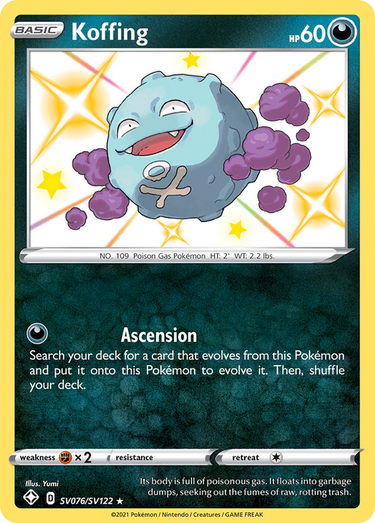 Koffing SV076/122 Rare Shiny | Shining Fates Shiny Vault | Pokemon Card