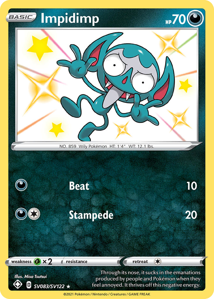 Impidimp SV083/122 Rare Shiny | Shining Fates Shiny Vault | Pokemon Card