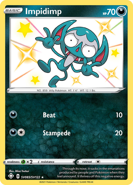 Impidimp SV083/122 Rare Shiny | Shining Fates Shiny Vault | Pokemon Card