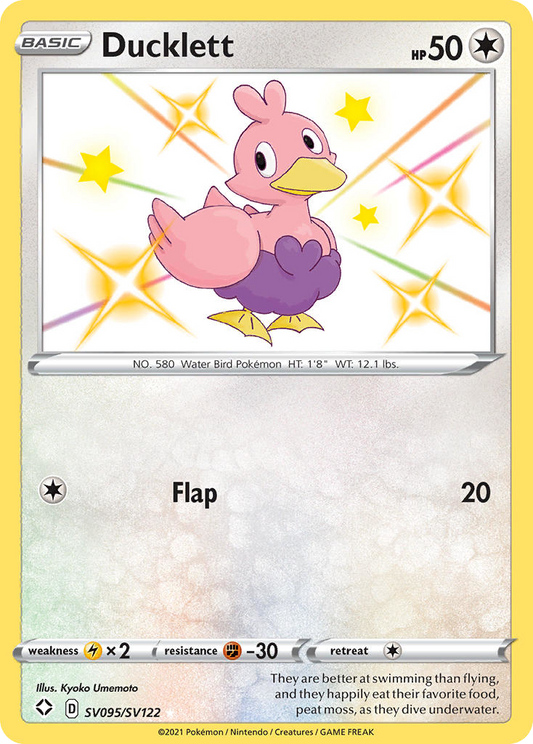 Ducklett SV095/122 Rare Shiny | Shining Fates Shiny Vault | Pokemon Card