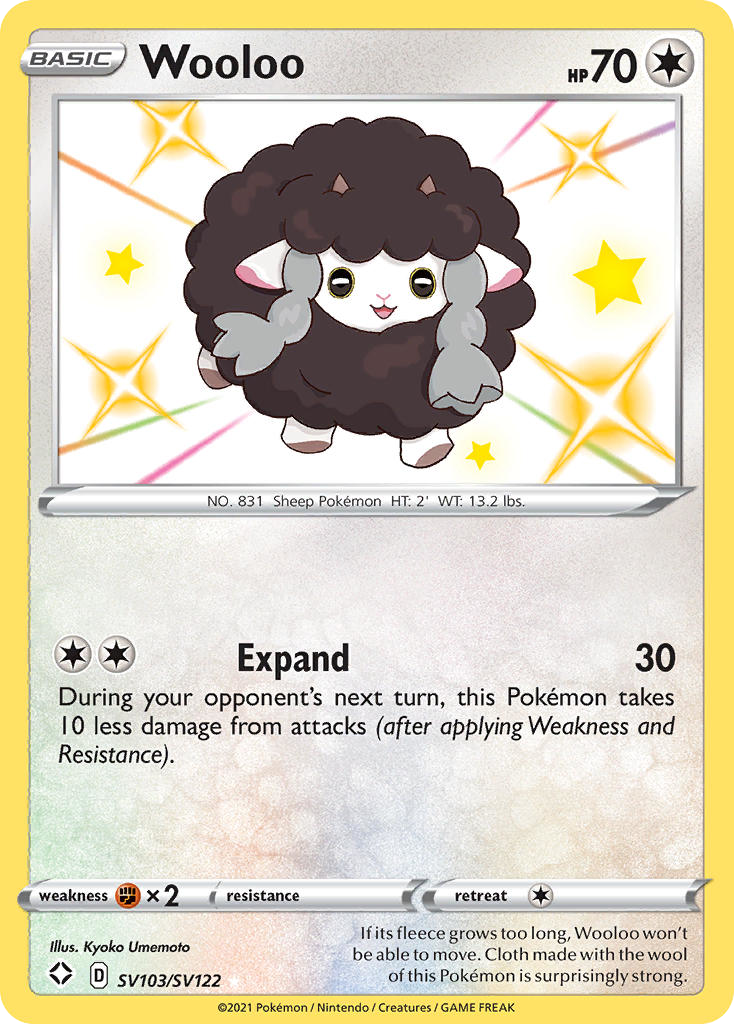 Wooloo SV103/122 Rare Shiny | Shining Fates Shiny Vault | Pokemon Card