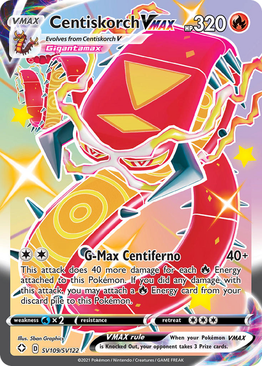 Centiskorch VMAX SV109/122 Rare Holo VMAX | Shining Fates Shiny Vault | Pokemon Card
