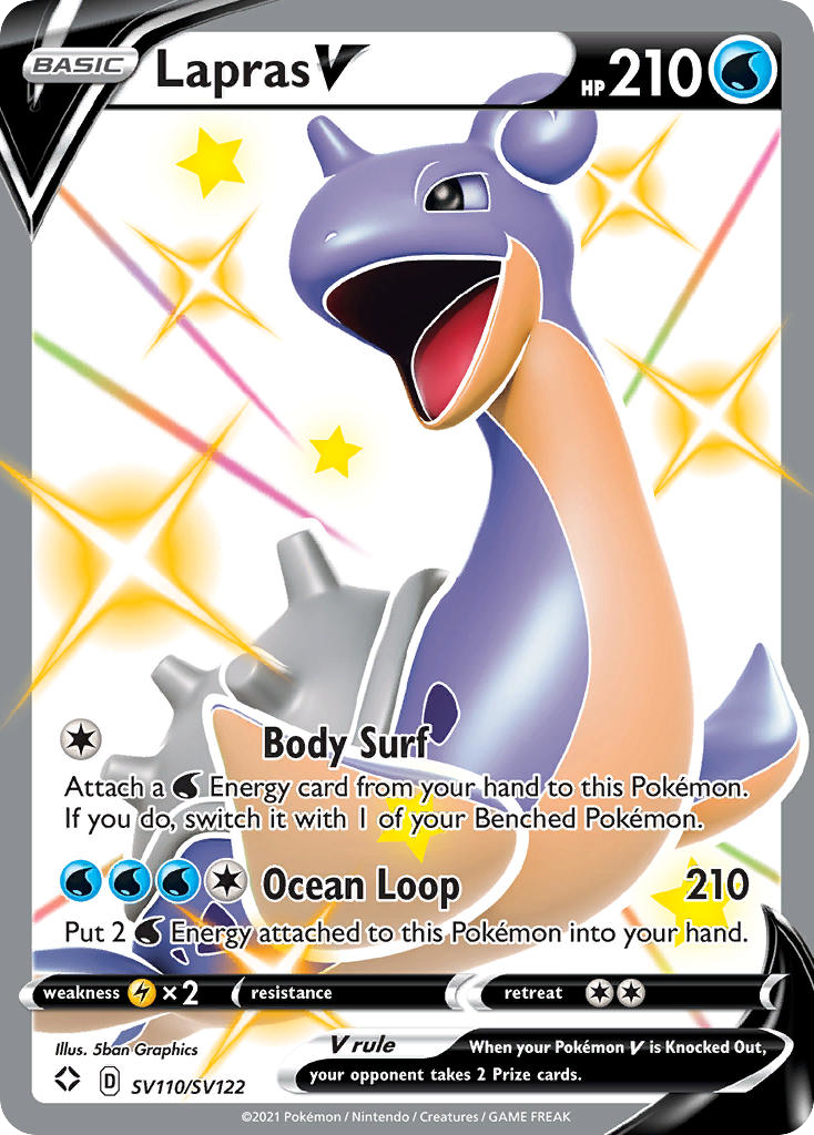 Lapras V SV110/122 Rare Holo V | Shining Fates Shiny Vault | Pokemon Card