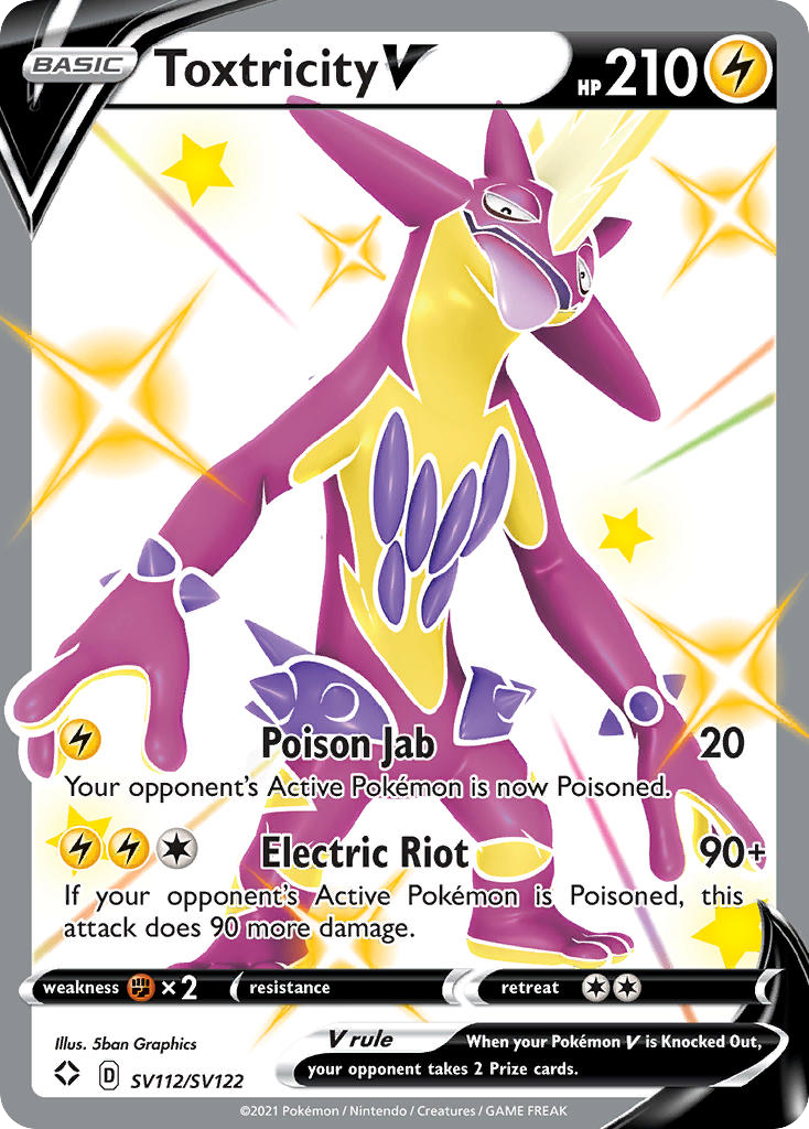 Toxtricity V SV112/122 Rare Holo V | Shining Fates Shiny Vault | Pokemon Card