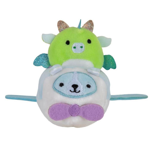 Dexter the Dragon in Plane ~ Mini Squishmallow in VEHICLE Squishville Plush ~ IN