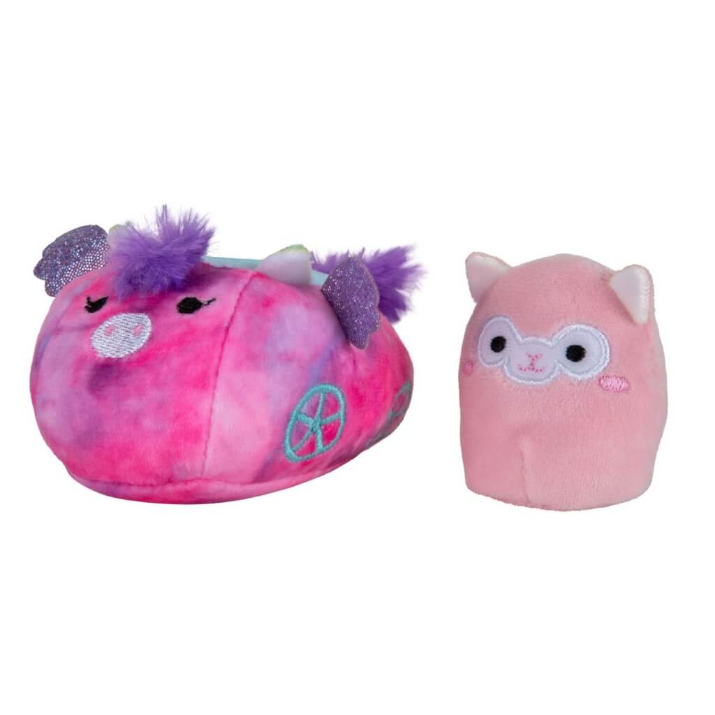 Mauve the Llama in Carriage ~ Mini Squishmallow in VEHICLE Squishville Plush ~ I