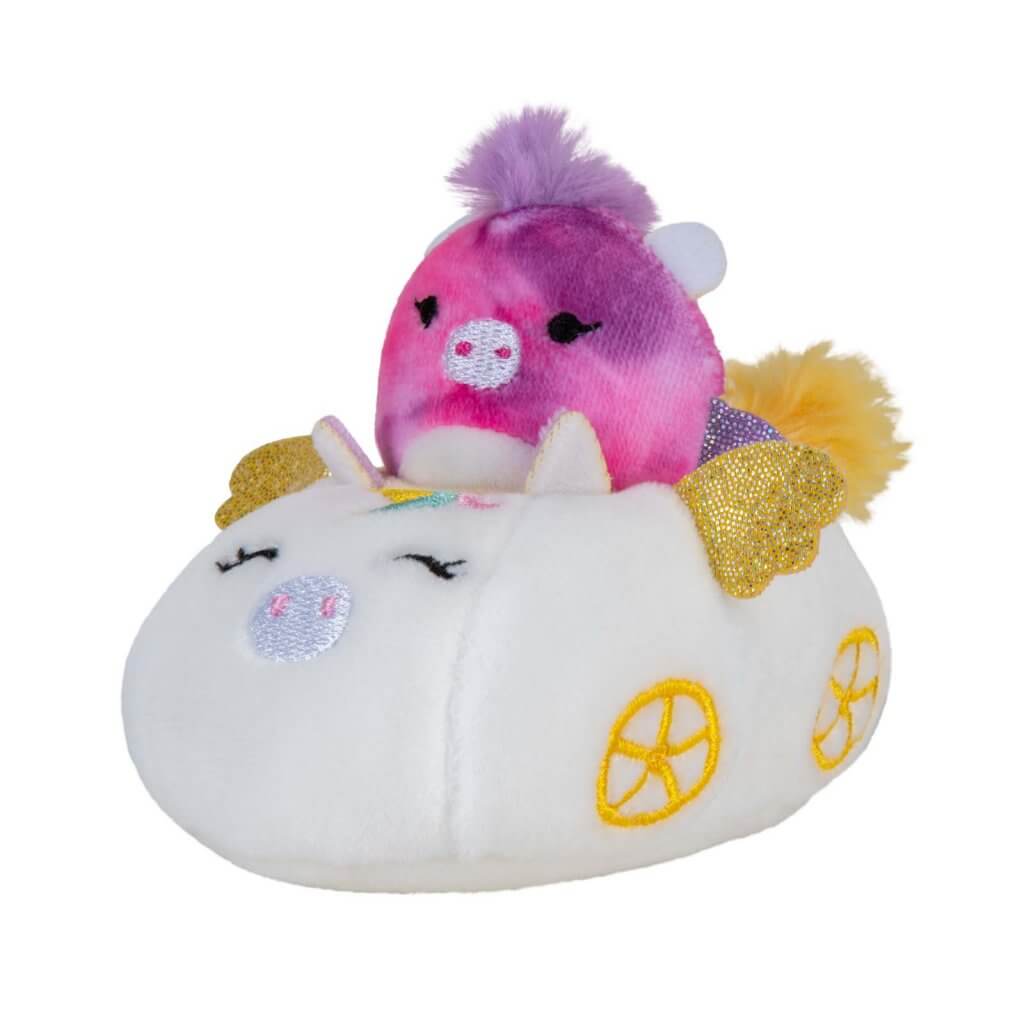 Willow the Unicorn in Carriage ~ Mini Squishmallow in VEHICLE Squishville Plush