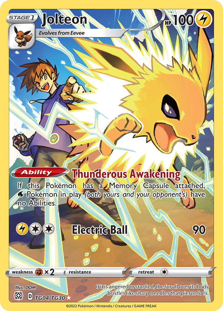 Jolteon TG04/30 Trainer Gallery Rare Holo | Brilliant Stars Trainer Gallery | Pokemon Card