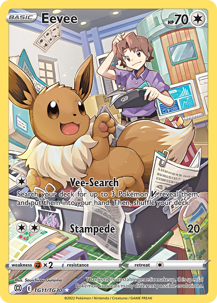 Eevee TG11/30 Trainer Gallery Rare Holo | Brilliant Stars Trainer Gallery | Pokemon Card