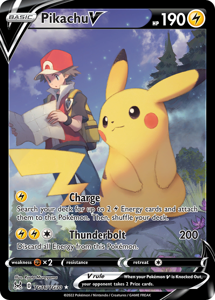 Pikachu V TG16/30 Rare Holo V | Lost Origin Trainer Gallery | Pokemon Card