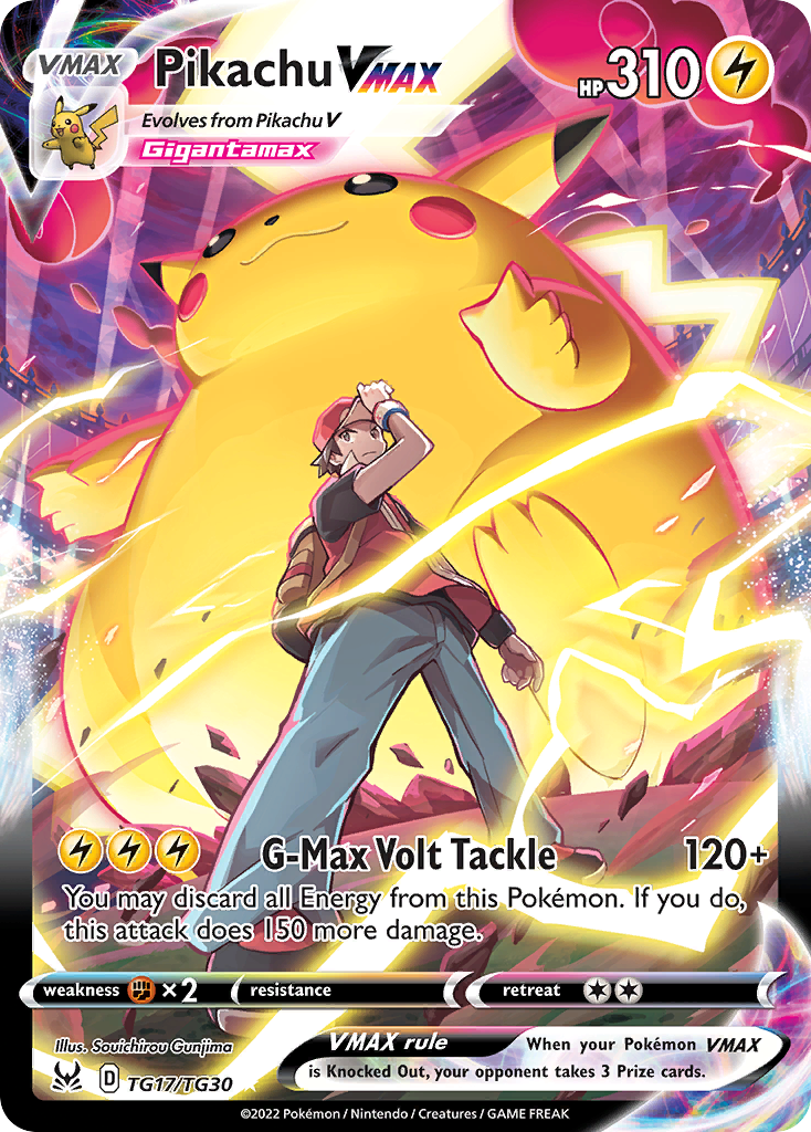 Pikachu VMAX TG17/30 Rare Holo VMAX | Lost Origin Trainer Gallery | Pokemon Card