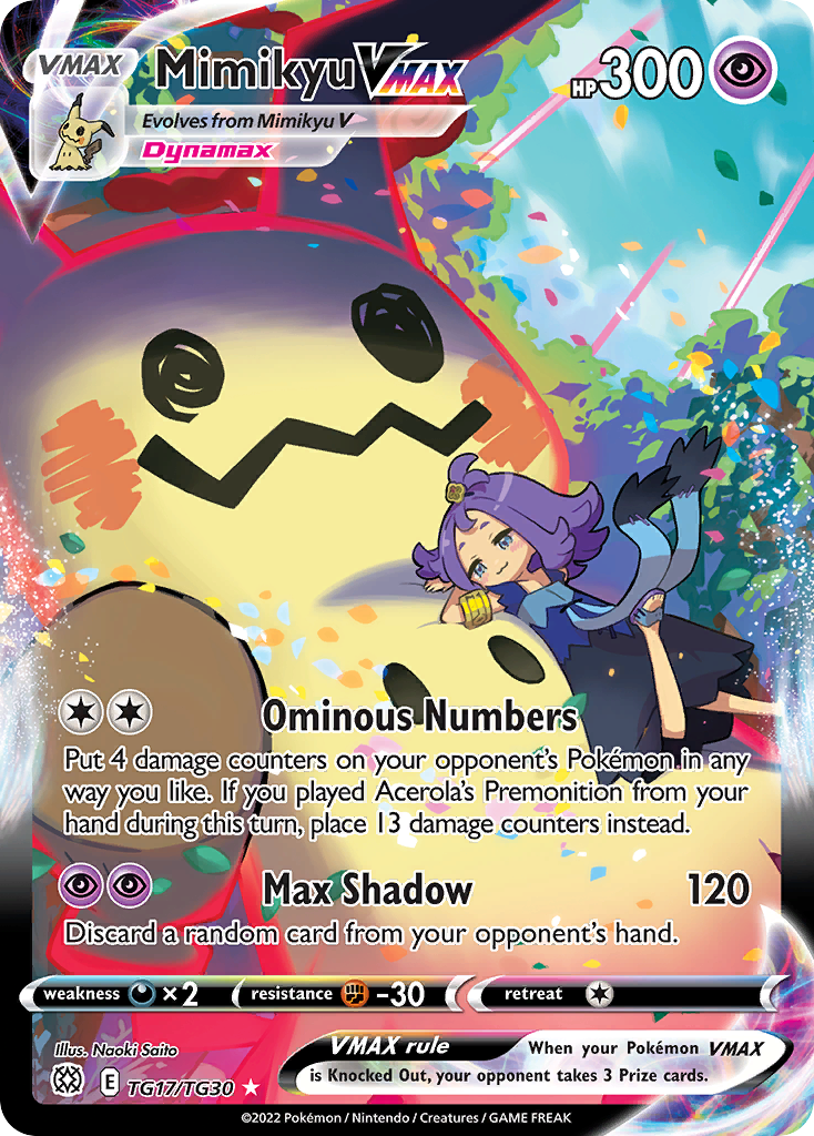 Buy Mimikyu VMAX TG17/30 Rare Holo VMAX | Pokemon Card Au...  Brickheads  Collectables