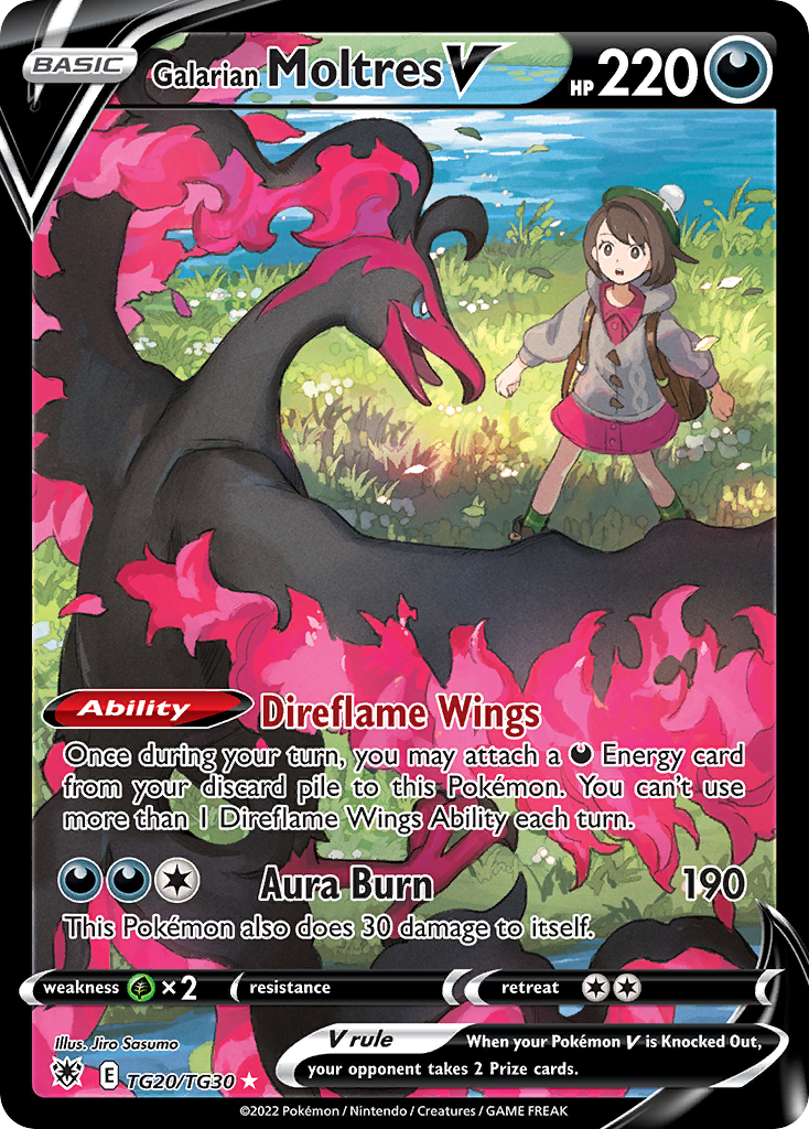 Galarian Moltres V TG20/30 Rare Holo V | Astral Radiance Trainer Gallery