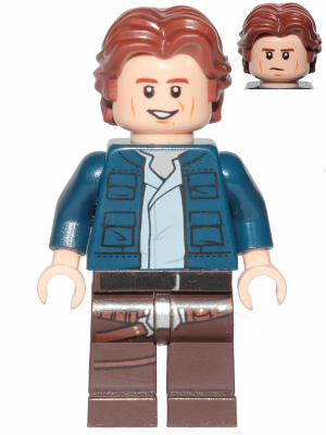Han Solo, Dark Brown Legs with Holster LEGO Minifigure | Star Wars Episode 4/5/6