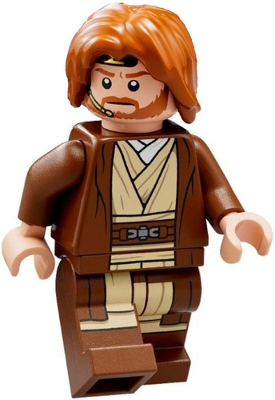 Obi-Wan Kenobi - Reddish Brown Robe, Dark LEGO Minifigure | Star Wars Episode 2