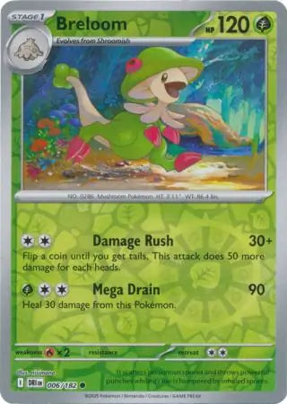 Breloom 6/182 Reverse Holo | Destined Rivals | Pokemon Card