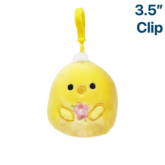 Chick with Flower ~ 3.5"Clip On 2024 Easter Squishmallow Plush ~ PRE-ORDER ~ LIMIT 1 PER CUSTOMER