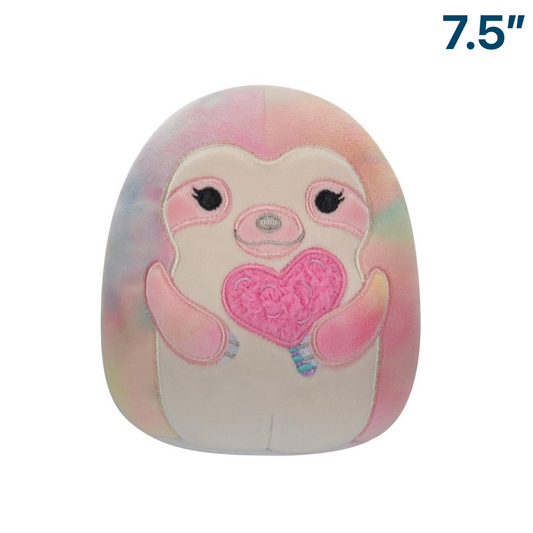 Sloth with Heart Fairy Floss ~ 7.5" 2024 Valentines Day Squishmallow Plush ~ IN STOCK!