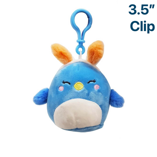 Bebe the Bluebird with Bunny Ears ~ 3.5"Clip On 2024 Easter Squishmallow Plush