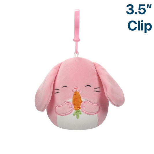 Pink Bunny with Carrot ~ 3.5"Clip On 2024 Easter Squishmallow Plush ~ PRE-ORDER ~ LIMIT 1 PER CUSTOMER